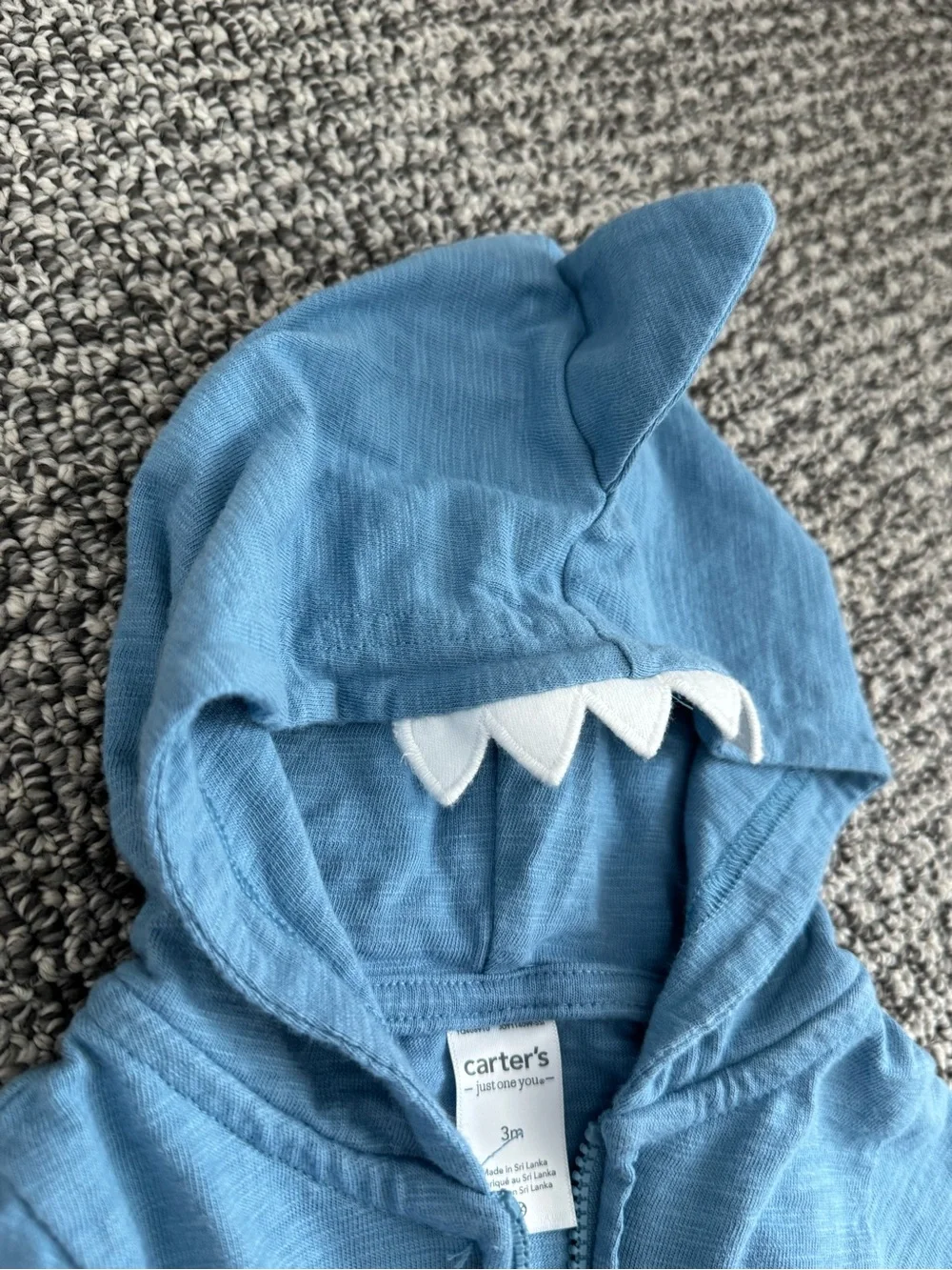 Carter's Light Blue Shark Hoodie Set